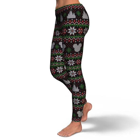 Magical Castle Ugly Sweater Christmas Leggings