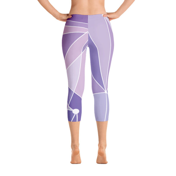 Galactic Purple Wall Capri Leggings